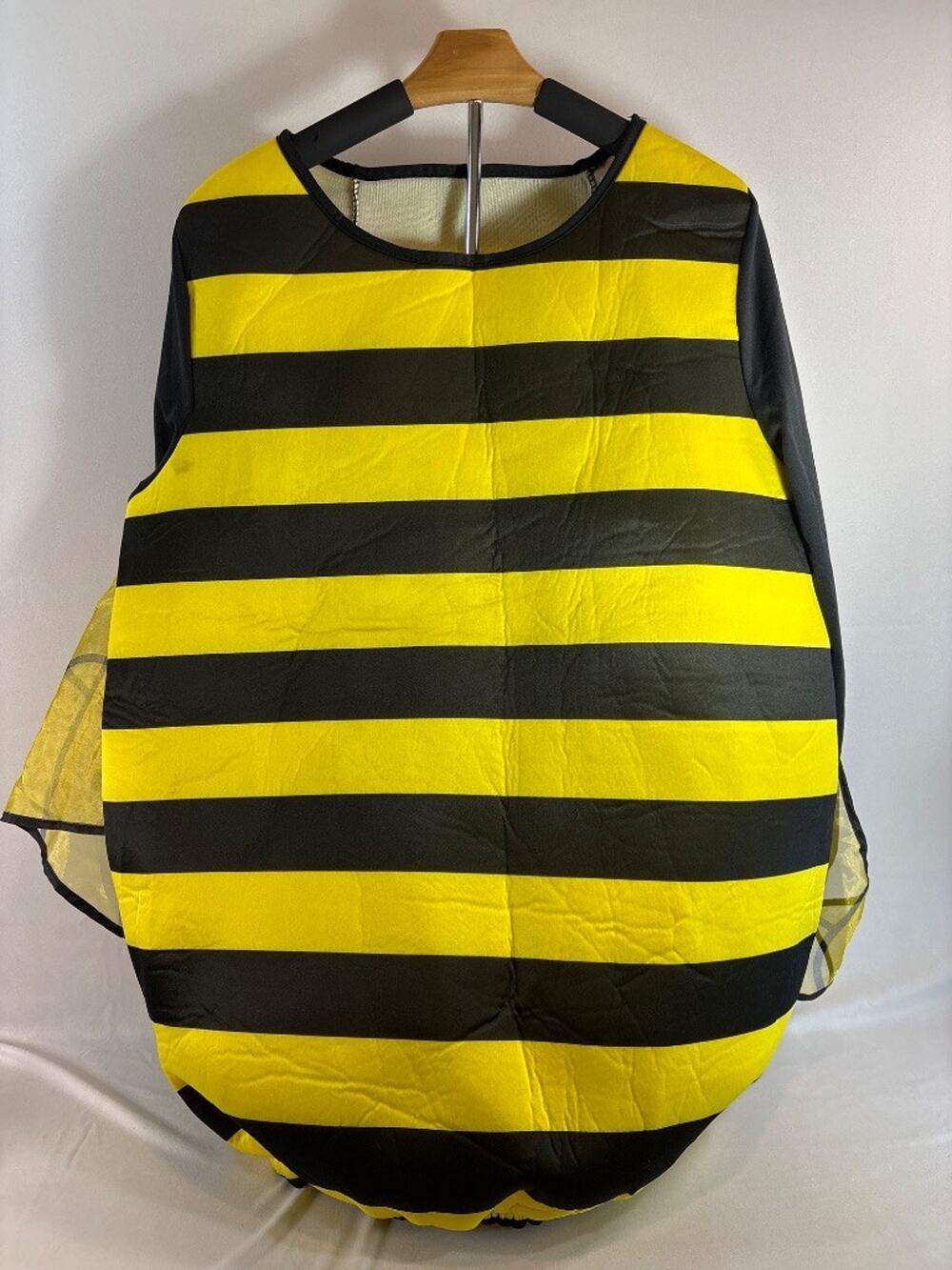 Bumblebee Costume Dress Yellow Black Stripe Wings Halloween One Size
